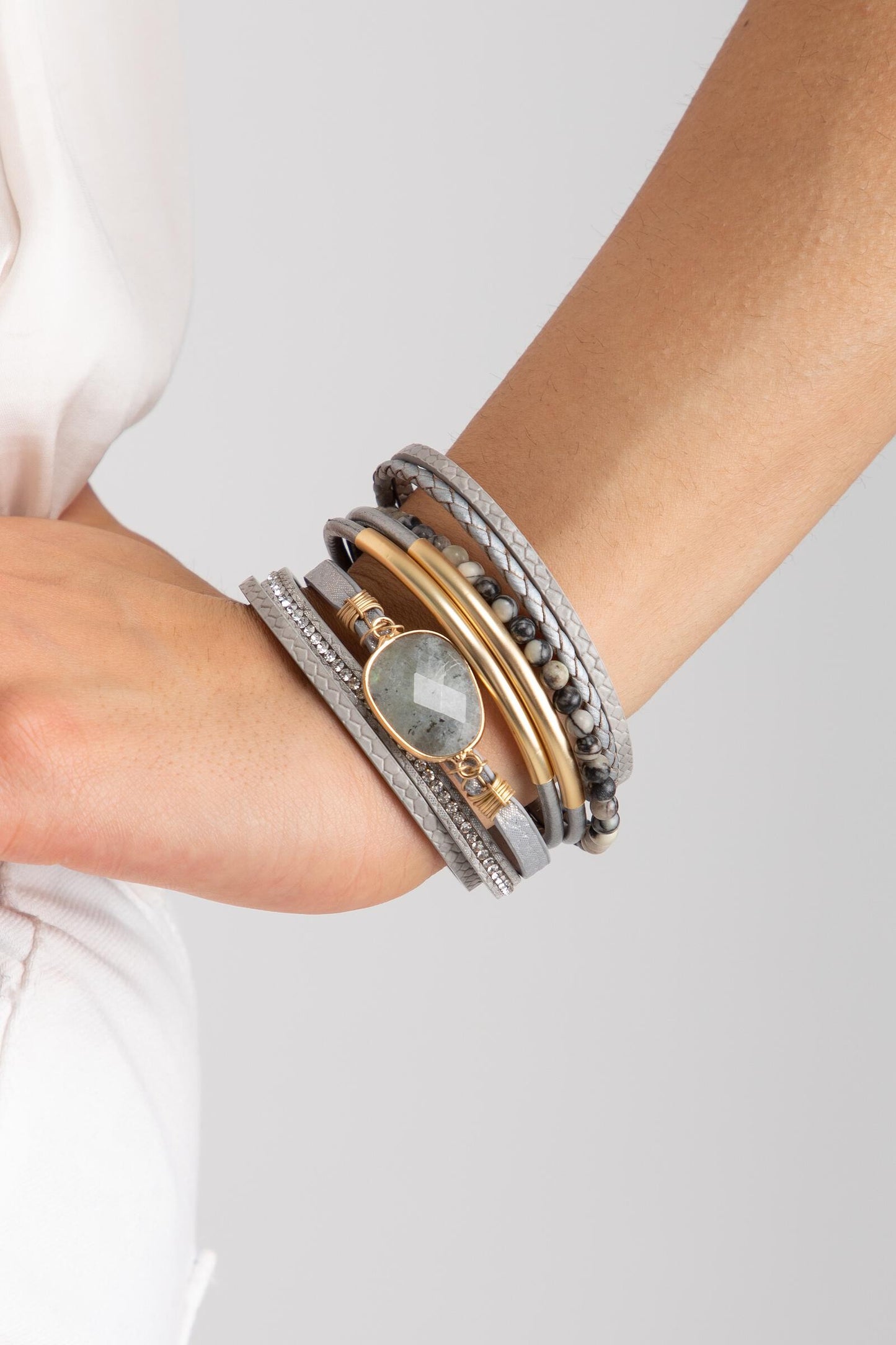 Hollis Beaded Leather Bracelet