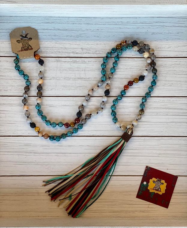 Boho Tribal Long Tassel Necklace