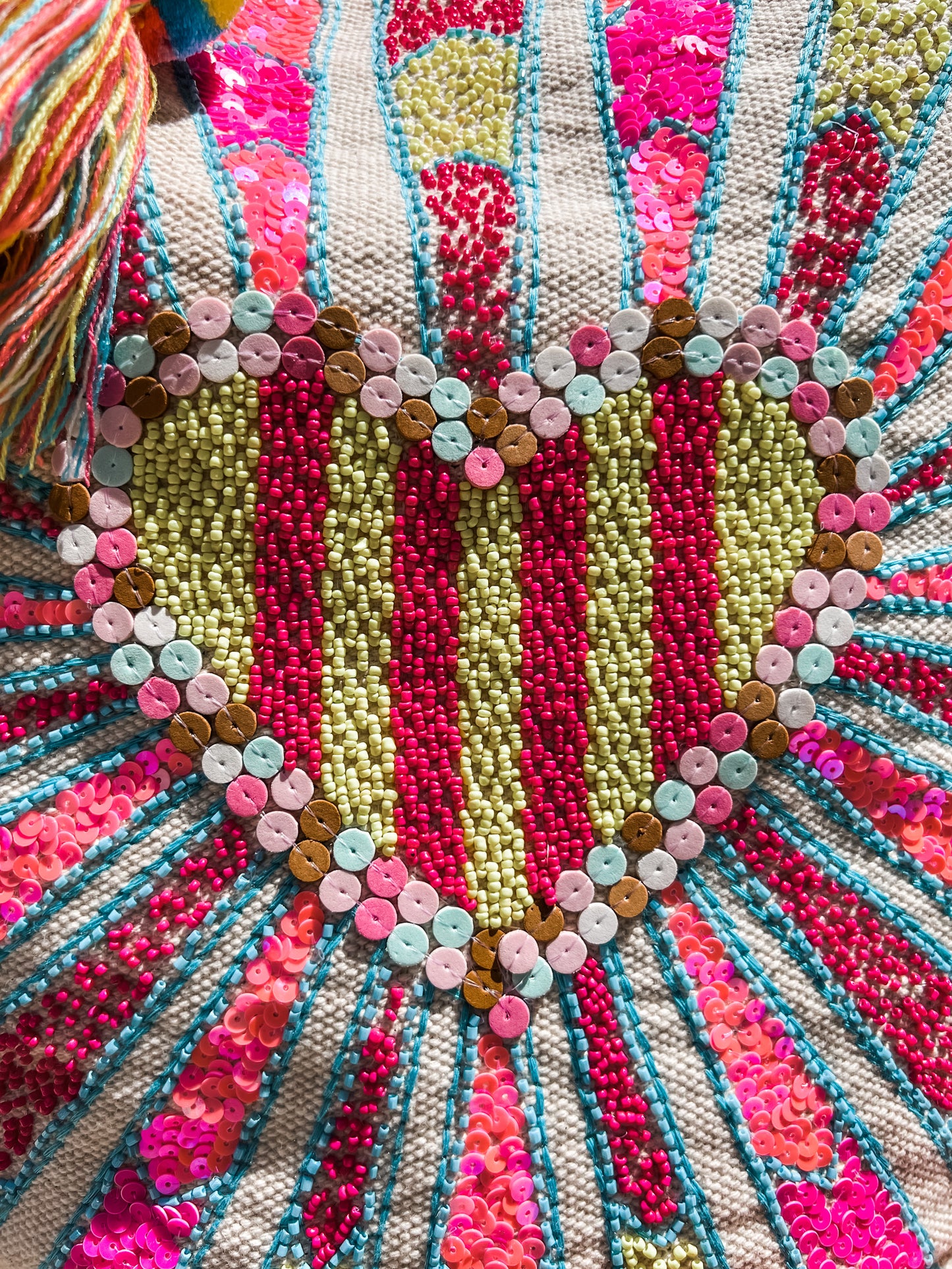 Kind Heart Beaded Beach Bag Tote & Wristlet