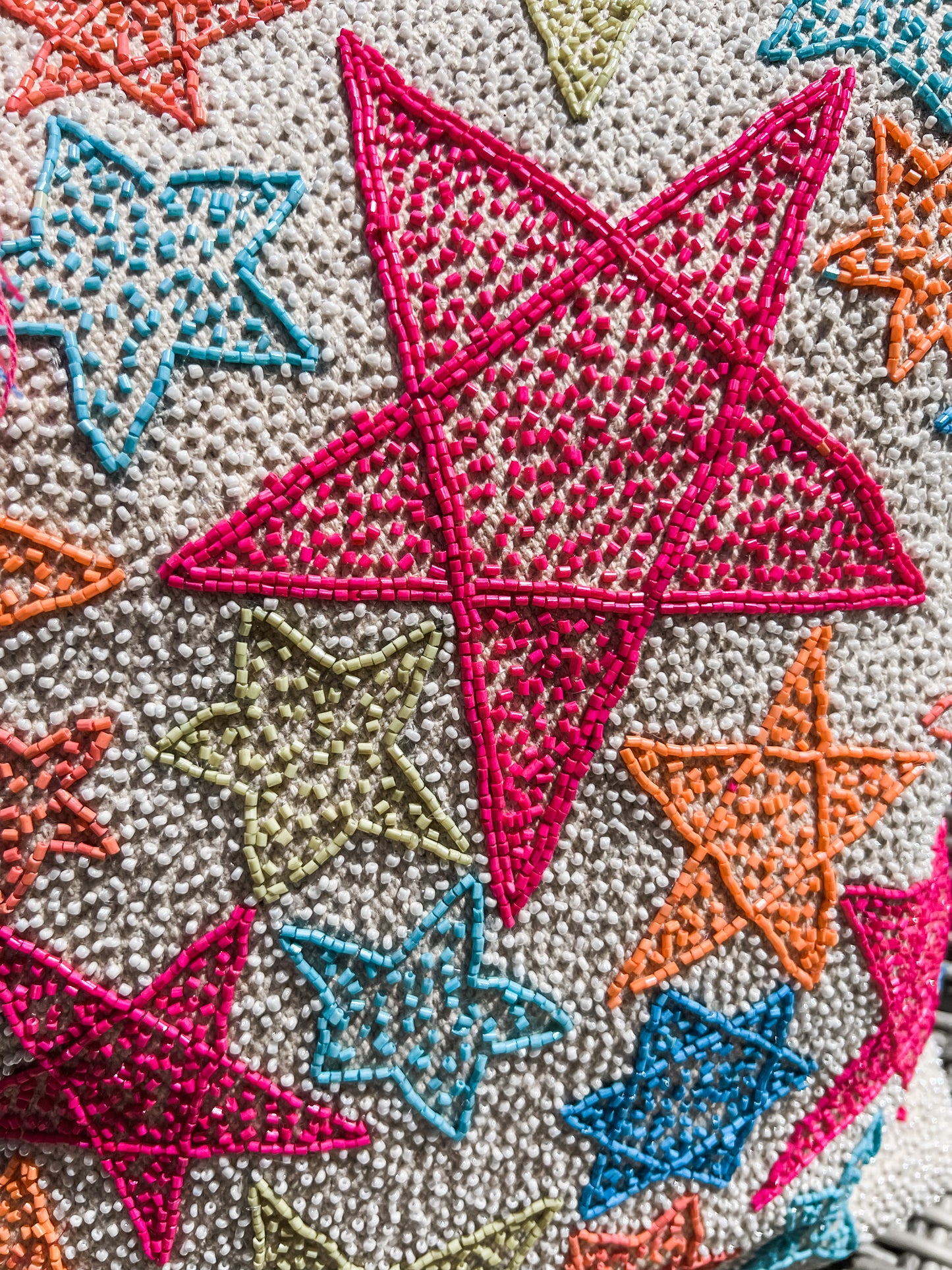 Reach For The Stars Beaded Beach Bag Tote & Wristlet