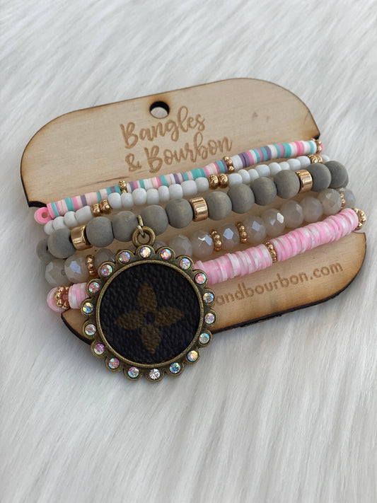 Louis Vuitton Upcycled Stacked Bracelet Set