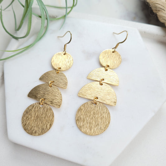 Maya Earrings / Brass & 18k Gold Plated Stainless Steel Hook