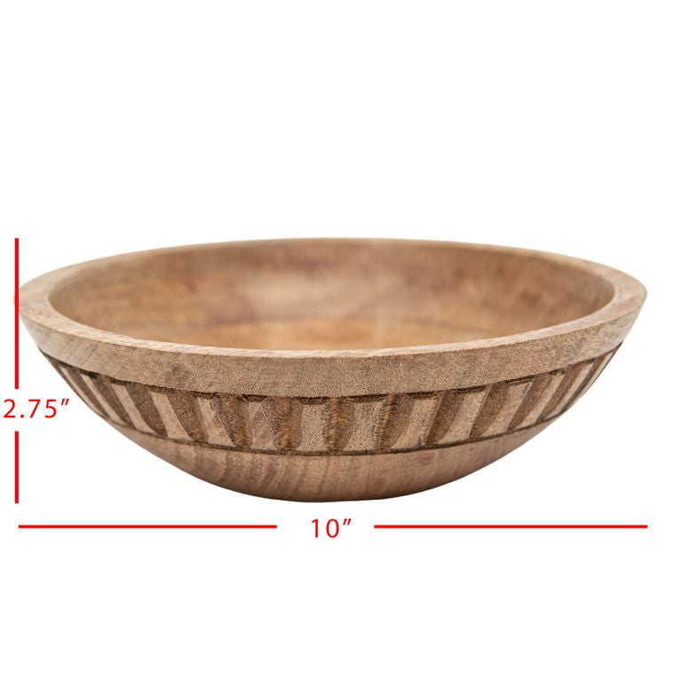 Mango Wood Hand Carved Bowl