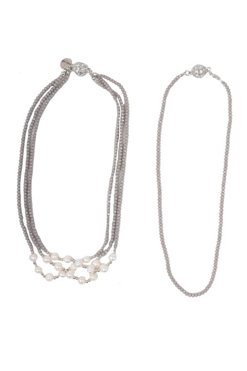 Socialite Convertible Crystal Necklace-GRAY