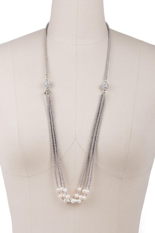 Socialite Convertible Crystal Necklace-GRAY