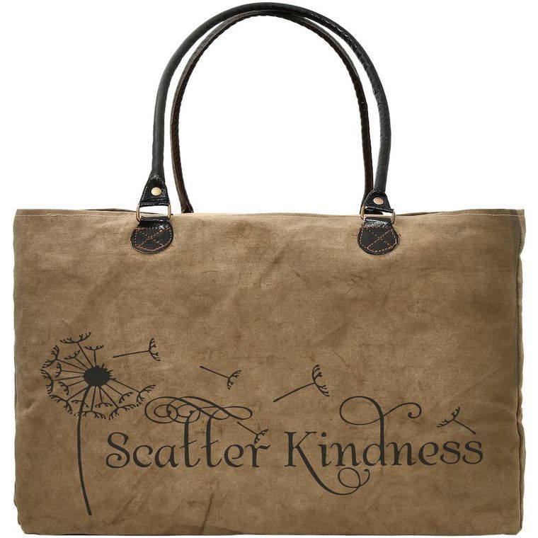 Recycled Military Tent Market Tote "Scatter Kindness"