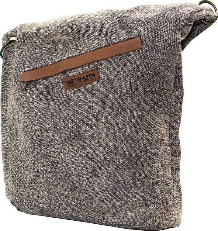 Foldover Grey Jute Crossbody