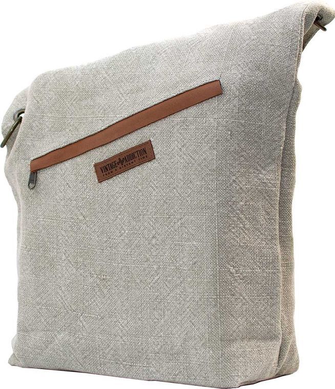 Foldover Ash Grey Jute Crossbody