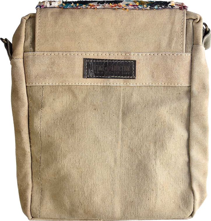 RECYCLED MILITARY TENT & VINTAGE FABRIC CROSSBODY