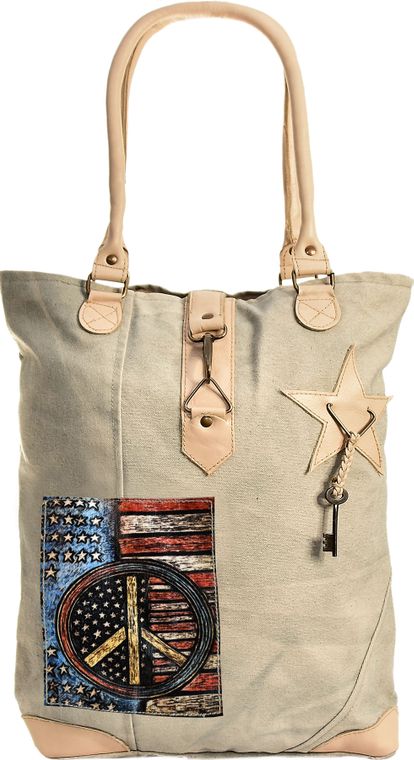 Recycled Canvas Peace Flag Tote