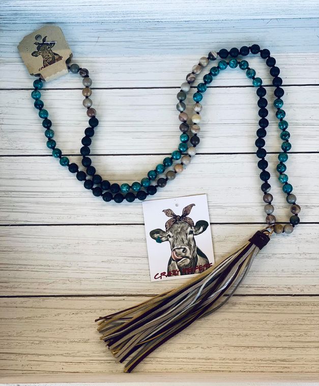 Boho Tribal Long Tassel Necklace