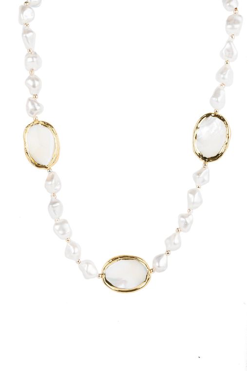 Santa Barbara White Pearl Statement Necklace