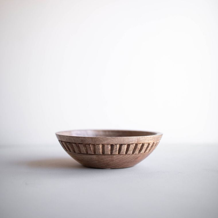 Mango Wood Hand Carved Bowl